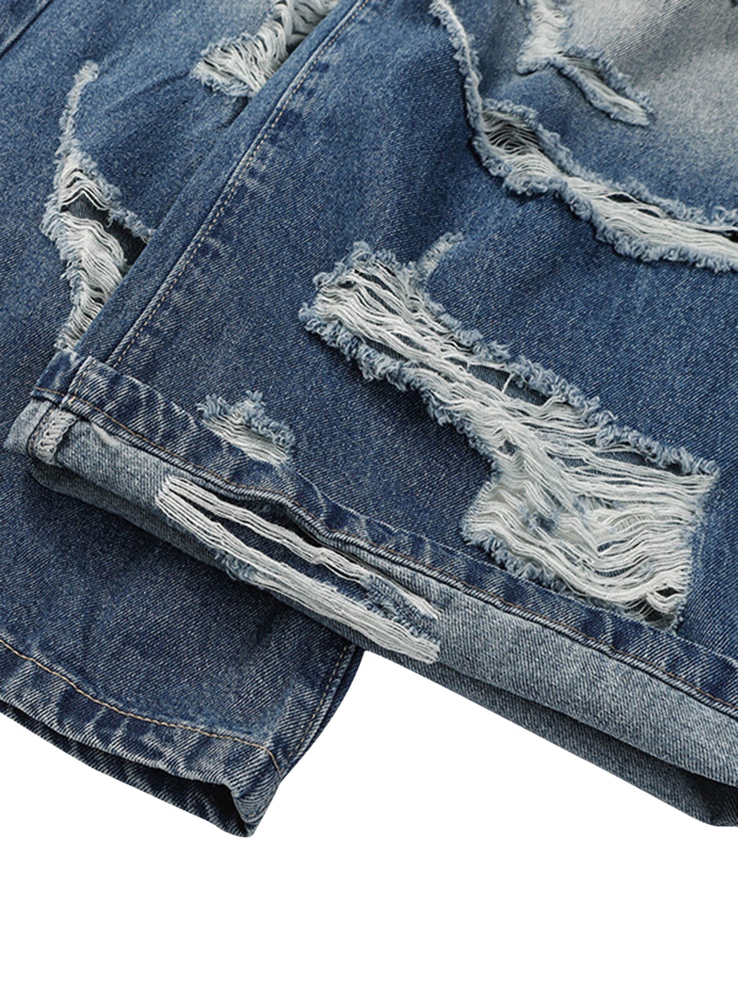 High Street Heavy Duty Ripped Washed Straight Jeans - sneakerhillcom