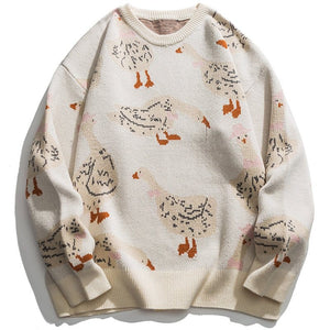 Sneakerhill® Knitted Sweater Full Goose Print - sneakerhillcom