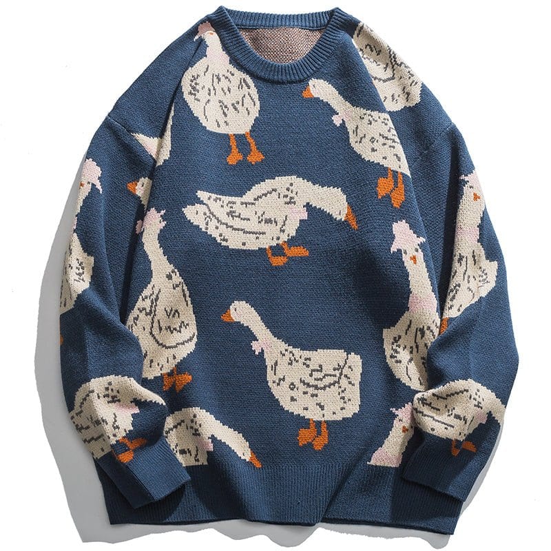 Sneakerhill® Knitted Sweater Full Goose Print - sneakerhillcom