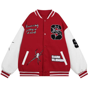 Sneakerhill® Winter Varsity Jacket Spider Web - sneakerhillcom