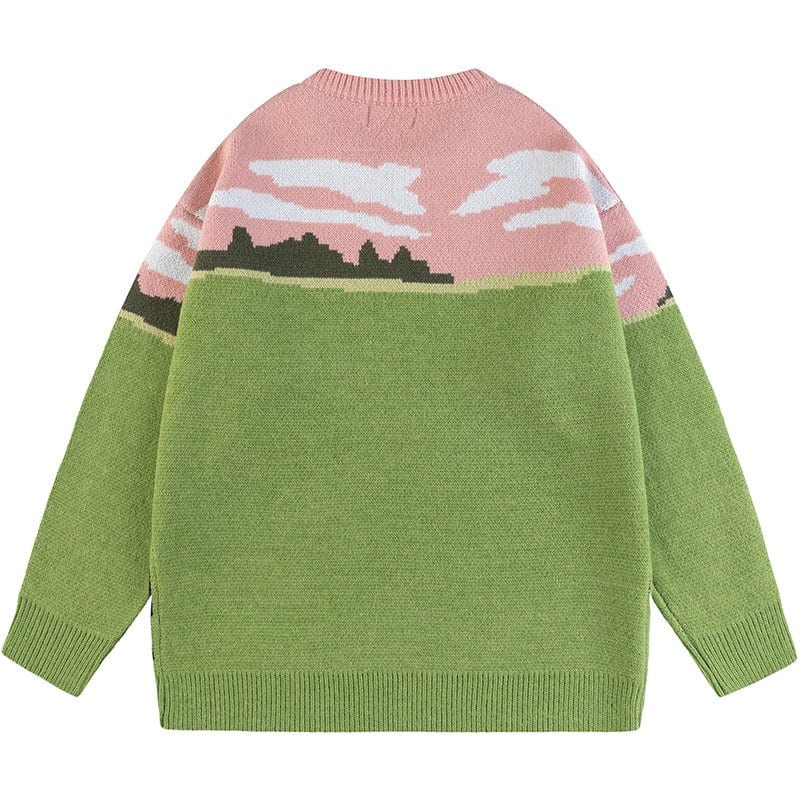 Sneakerhill® Lazy Jacquard Sweater Cow - sneakerhillcom