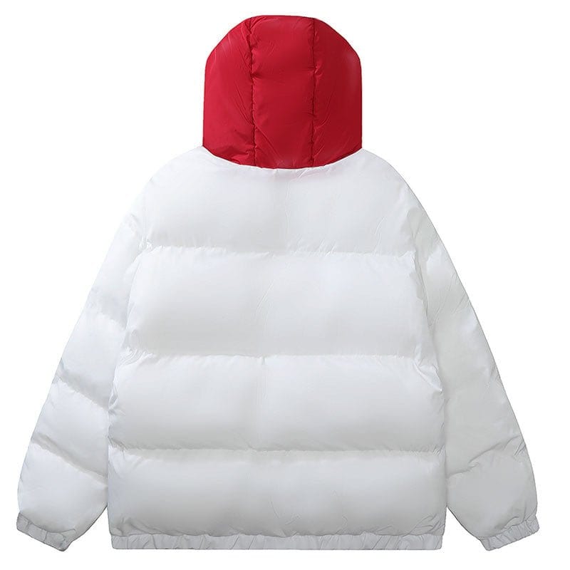 Sneakerhill® Hooded Puffer Winter Coat Flocked Cats - sneakerhillcom