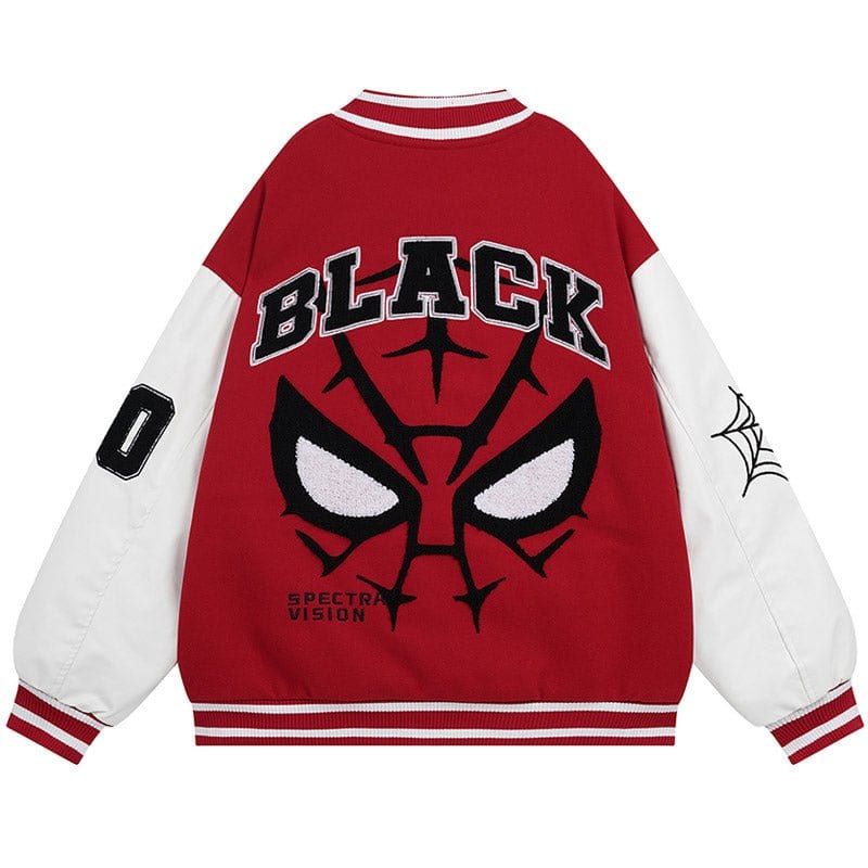 Sneakerhill® Winter Varsity Jacket Spider Web - sneakerhillcom