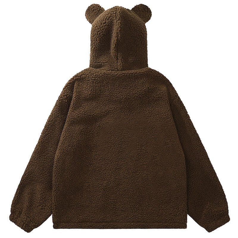 Sneakerhill® Teddy Bear Hooded Sherpa Jacket - sneakerhillcom