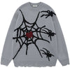 Sneakerhill® Cool Spider Sweater with Ripped Hem Sneakerhill