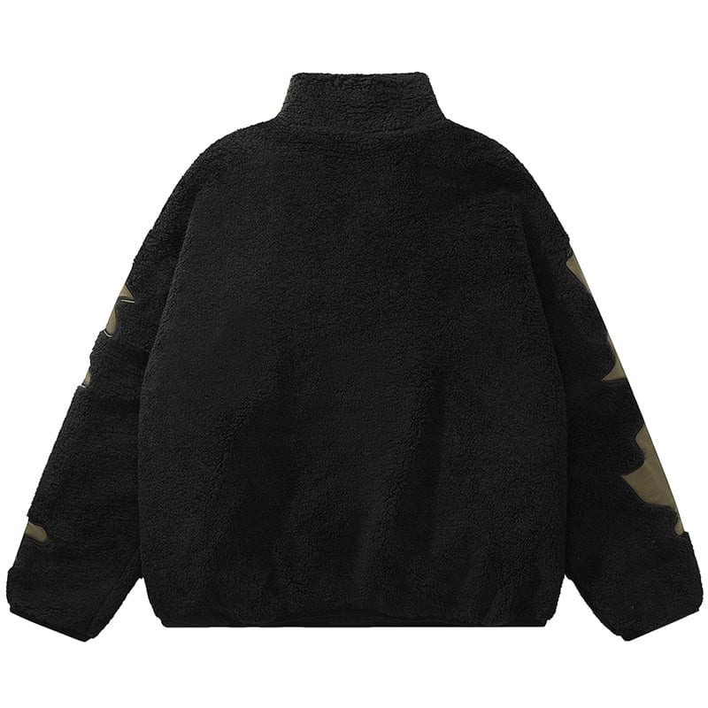 Sneakerhill® Faux Fur Winter Coat Patchwork Skeleton Sneakerhill