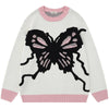 Sneakerhill® Ripped Jacquard Sweater Butterfly - sneakerhillcom