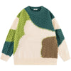 Sneakerhill® Chunky Knit Sweater Color Block - sneakerhillcom