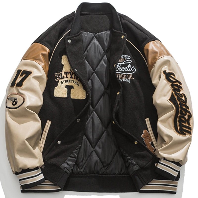 Sneakerhill Thicken Varsity Jacket Embroidery A Sneakerhill