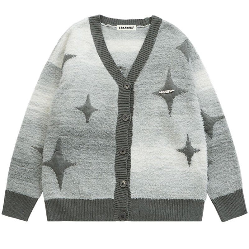 Sneakerhill® Warm Knit Cardigan with Star - sneakerhillcom