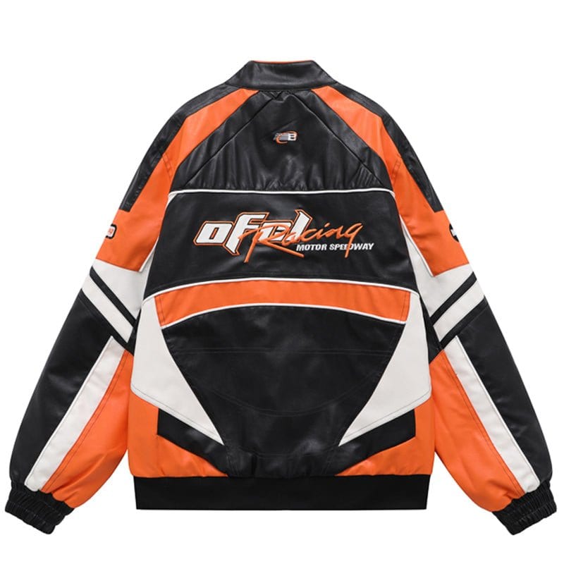 Sneakerhill Motorcycle Jacket Color Block Patch Sneakerhill