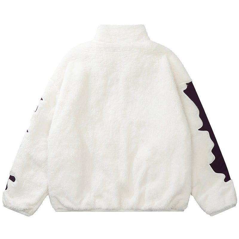 Sneakerhill® Faux Fur Winter Coat Patchwork Skeleton Sneakerhill