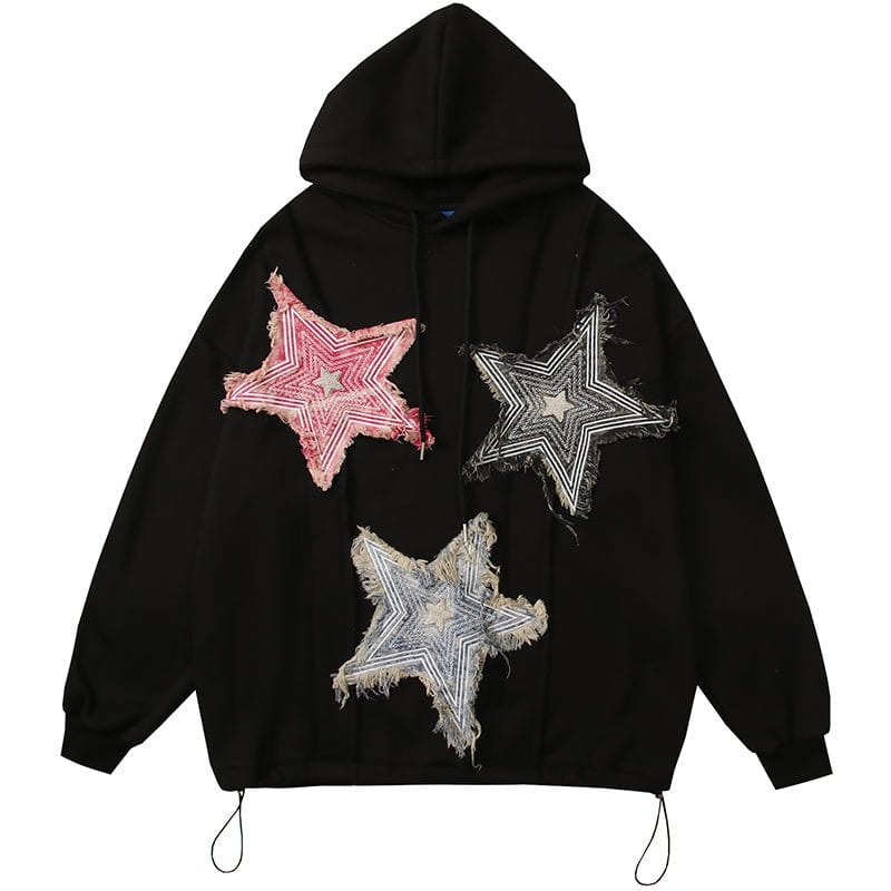 Sneakerhill® Fleece Pullover Hoodie Colorful Star Sneakerhill