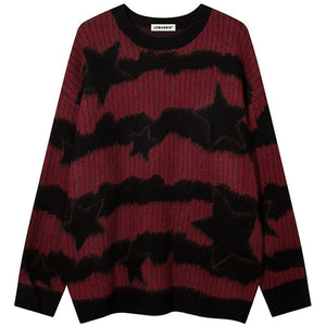 Sneakerhill® Cozy Mohair Knit Sweater with Chunky Star - sneakerhillcom