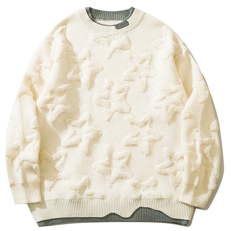 Sneakerhill Unique Knitted Sweater Flocked Star Sneakerhill