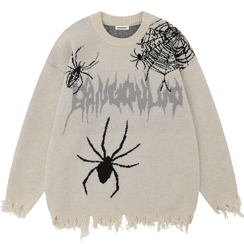 Sneakerhill® Gothic Style Spider Knit Sweater - sneakerhillcom