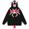 Sneakerhill® Funny Devil Zipper Hoodie with Spider - sneakerhillcom