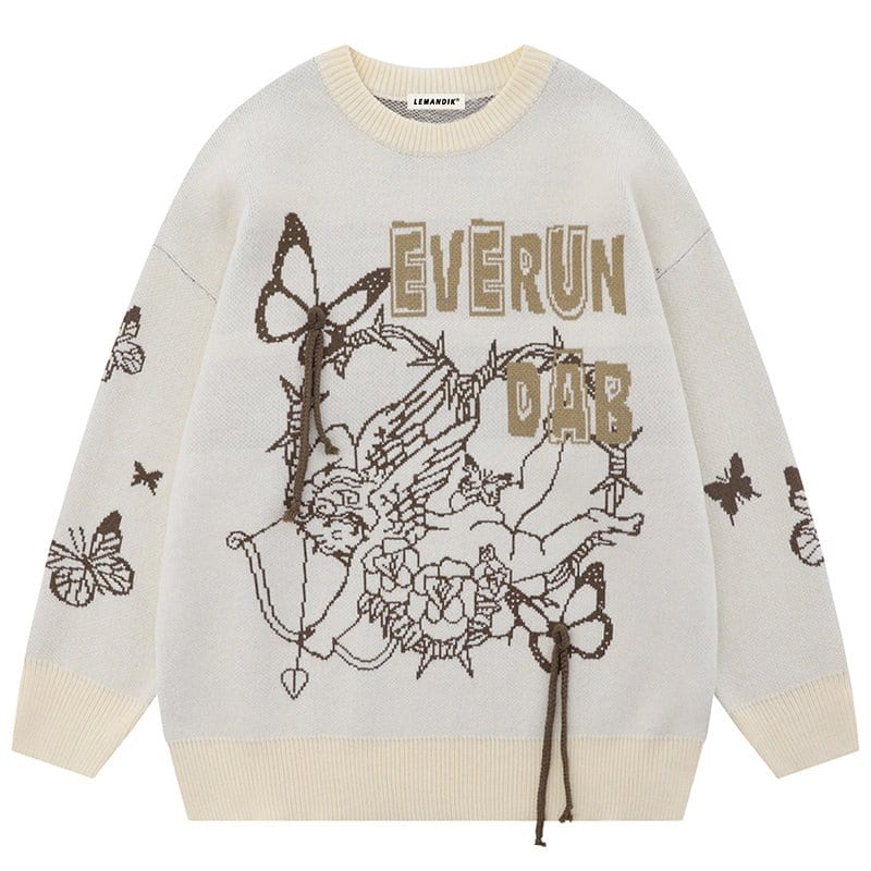 Sneakerhill® Harajuku Cupid Sweater with Butterfly - sneakerhillcom