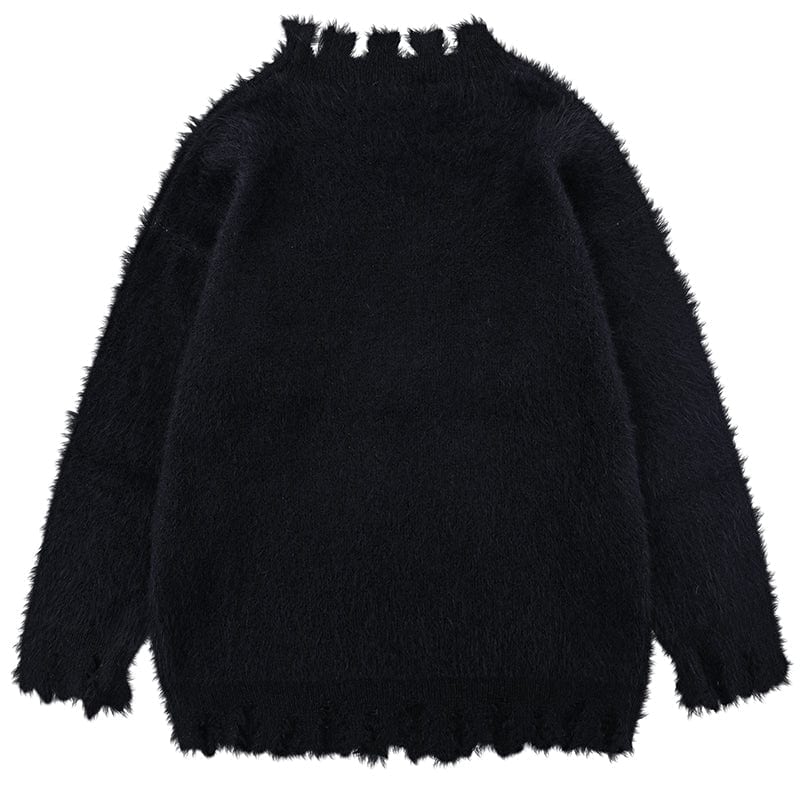 Sneakerhill® Halloween Ripped Mohair Sweater Sneakerhill