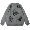 Sneakerhill® Oversize Knit Sweater Star Pattern - sneakerhillcom