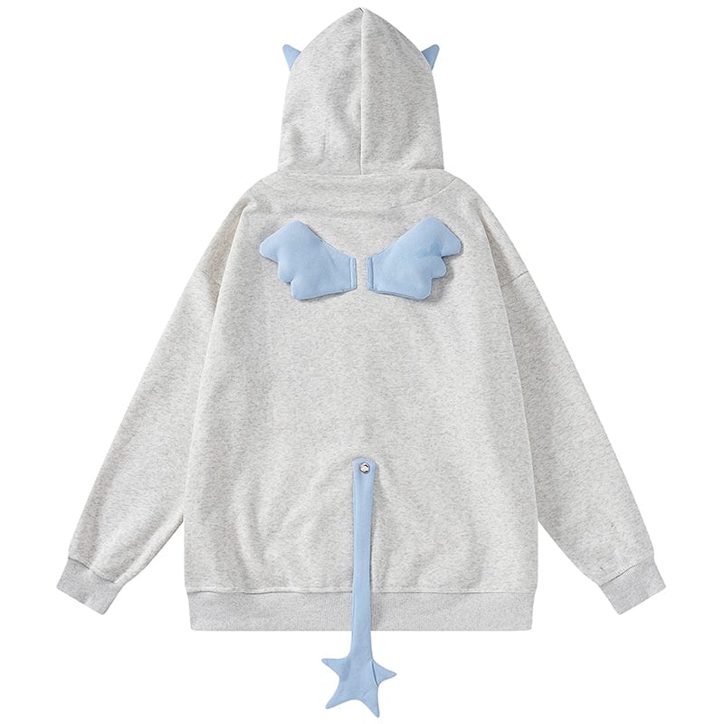 Sneakerhill® Funny Devil Zipper Hoodie with Spider - sneakerhillcom