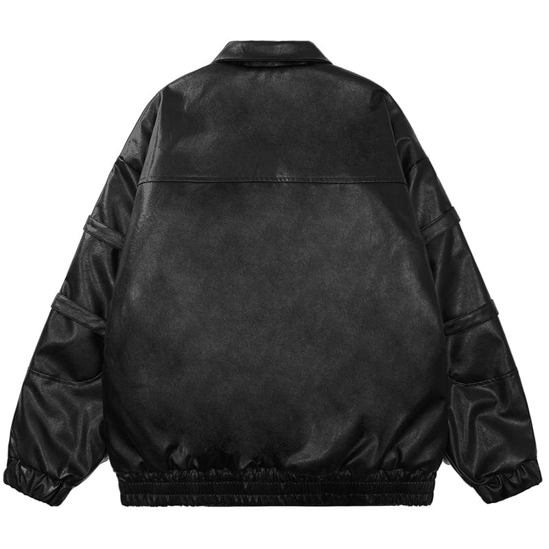 Sneakerhill® Stylish Leather Jacket with Blelt - sneakerhillcom