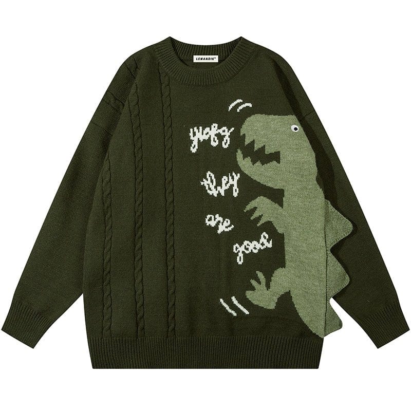 Sneakerhill® Cozy Dinosaur Chunky Knit Sweater Sneakerhill