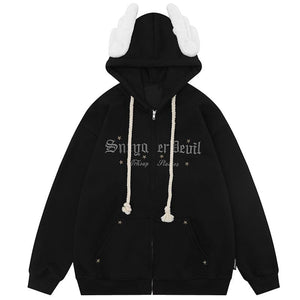 Sneakerhill® Fleece Star Hoodie with Removable Wings - sneakerhillcom