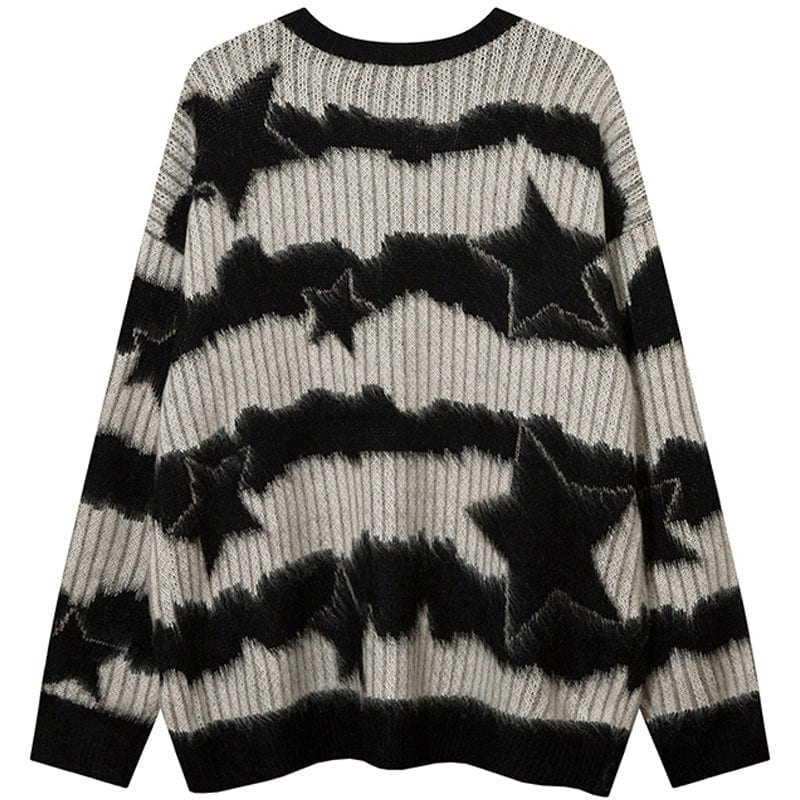 Sneakerhill® Cozy Mohair Knit Sweater with Chunky Star - sneakerhillcom