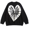 Sneakerhill® Knitted Sweater Spider Web Heart - sneakerhillcom