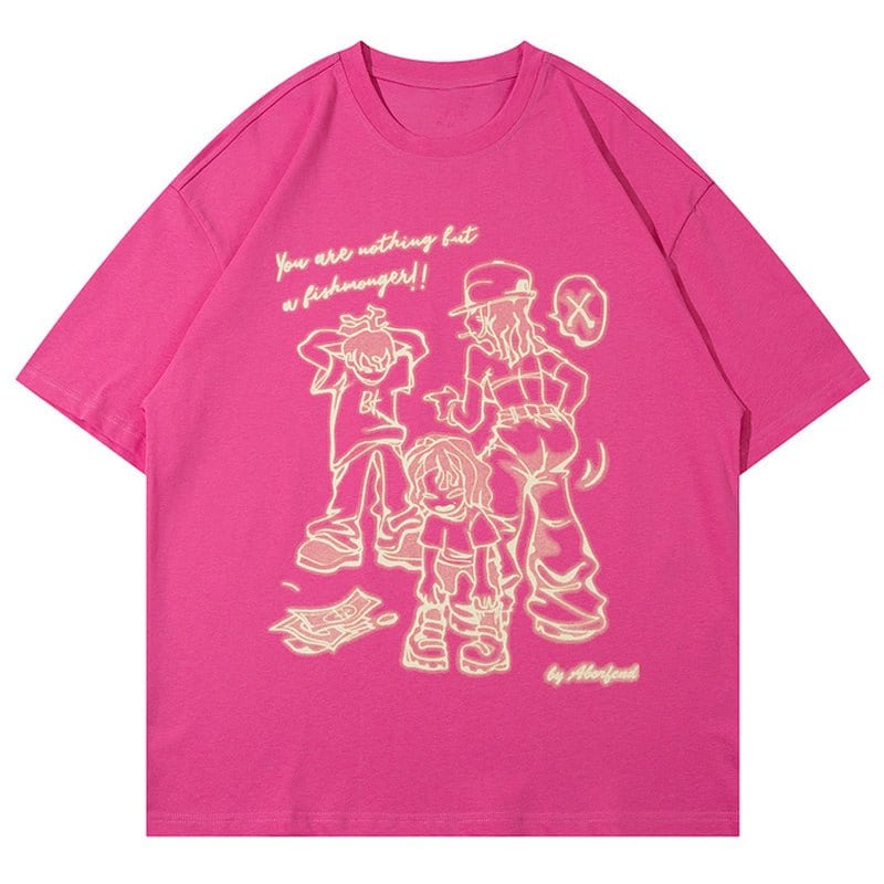 Sneakerhill Trendy T-shirt Cartoon Print - sneakerhillcom