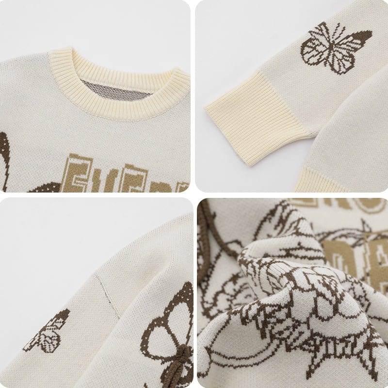 Sneakerhill® Harajuku Cupid Sweater with Butterfly - sneakerhillcom