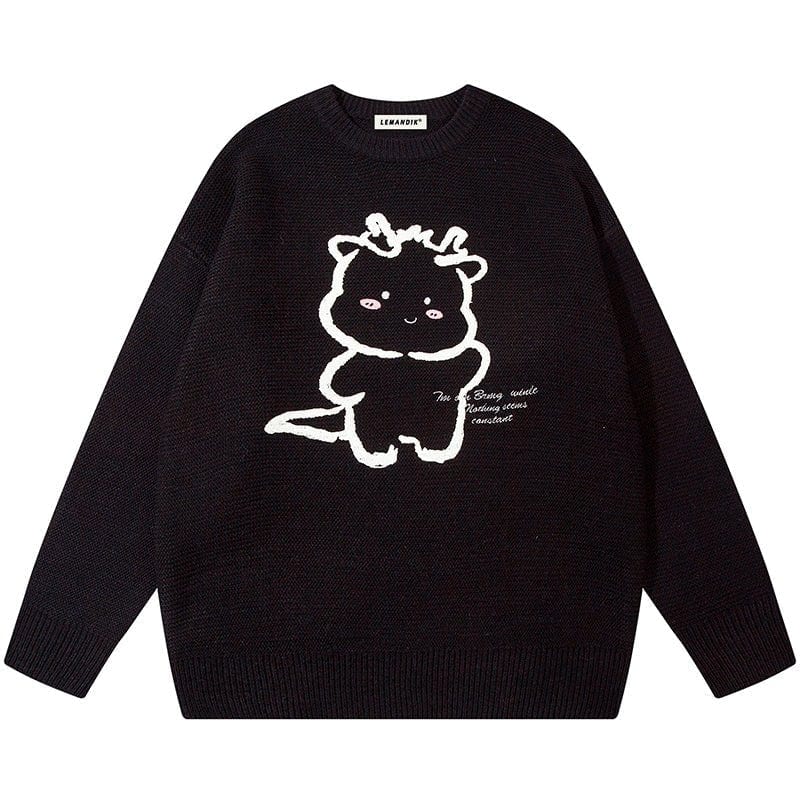 Sneakerhill® Cute Knit Sweater Cartoon Dragon Sneakerhill