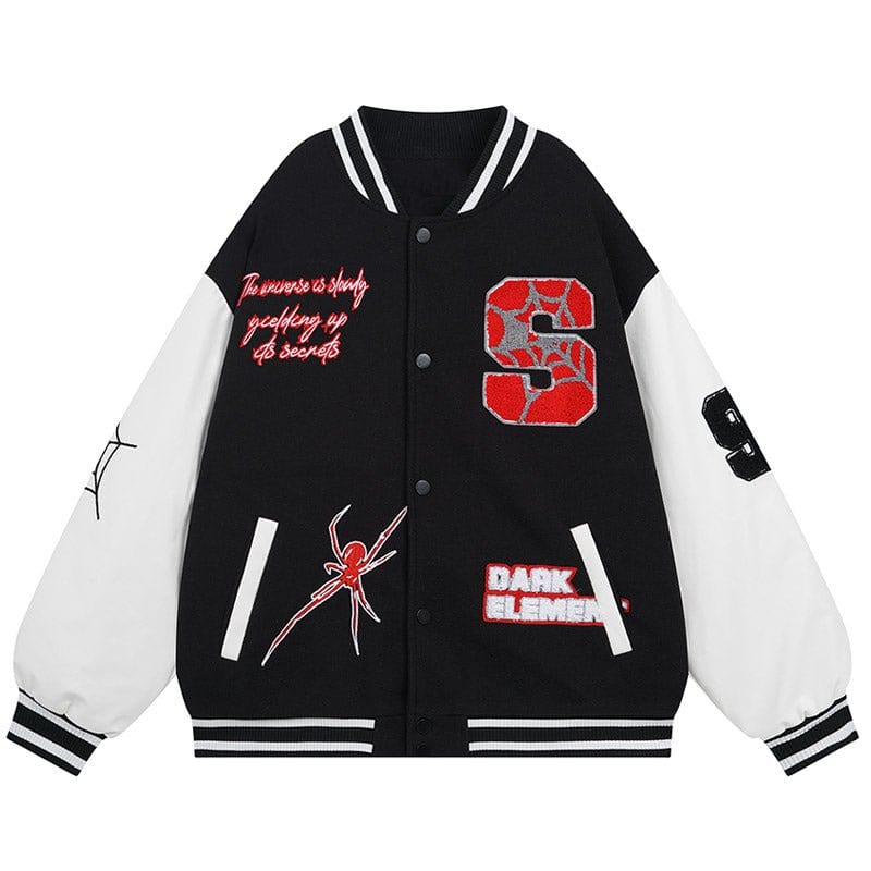 Sneakerhill® Winter Varsity Jacket Spider Web - sneakerhillcom