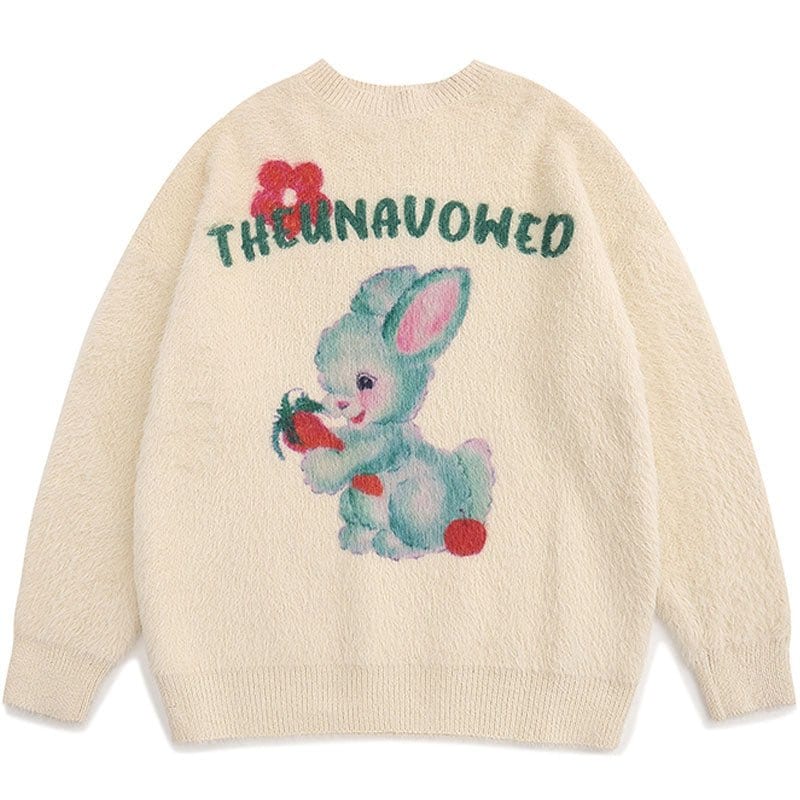 Sneakerhill® Fluffy Knit Sweater Rabbit - sneakerhillcom