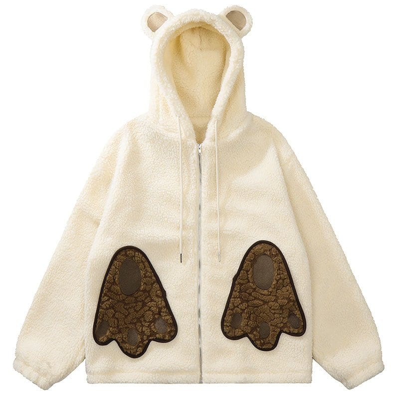 Sneakerhill® Teddy Bear Hooded Sherpa Jacket - sneakerhillcom