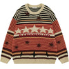 Sneakerhill® Retro Striped Pullover Sweater with Star - sneakerhillcom