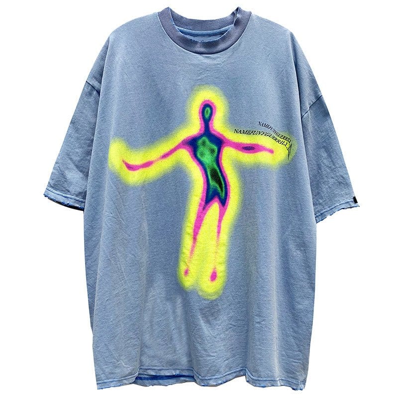 Sneakerhill® Unisex Oversized T-shirt Distorted Portrait - sneakerhillcom