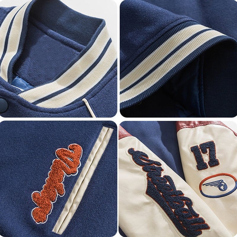 Sneakerhill Thicken Varsity Jacket Embroidery A Sneakerhill