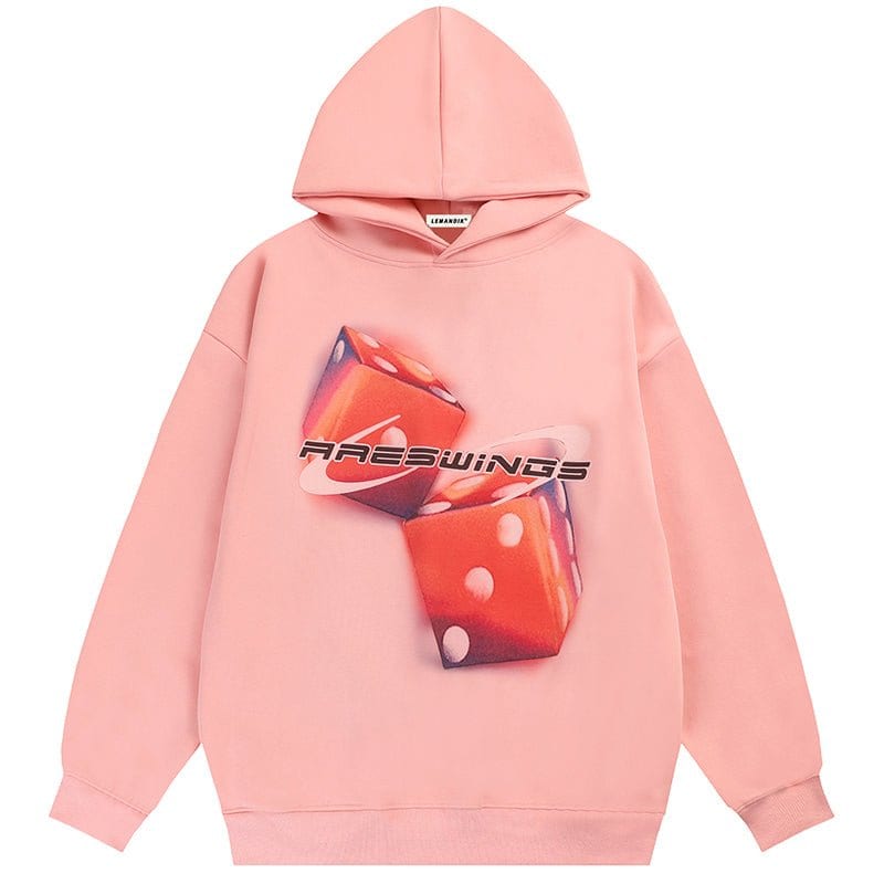 Sneakerhill® Street Style Hoodie Colorful Dice Print - sneakerhillcom