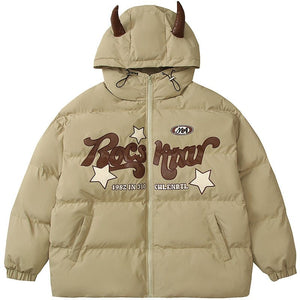 Sneakerhill® Star Puffer Winter Coat with Horn - sneakerhillcom