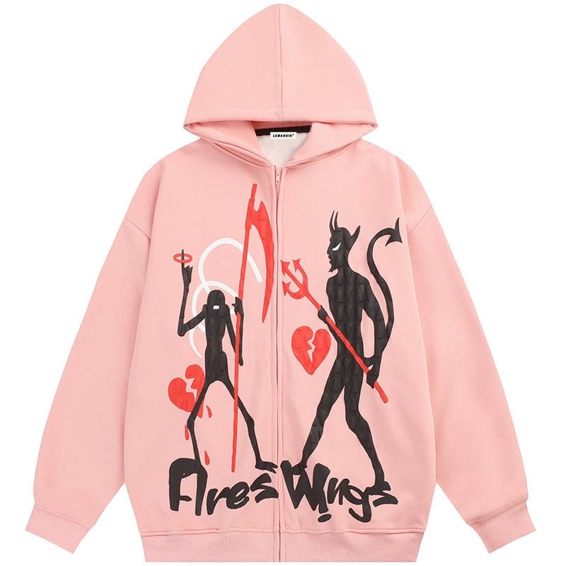 Sneakerhill® Graphic Zipper Hoodie Hell's Devil - sneakerhillcom