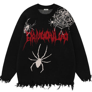 Sneakerhill® Gothic Style Spider Knit Sweater - sneakerhillcom