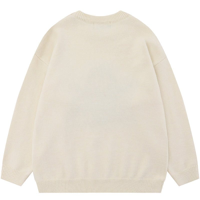 Sneakerhill® Cozy Knit Sweater Flocked Ghost - sneakerhillcom