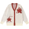 Sneakerhill® Warm Knit Cardigan Sweater Flocked Star - sneakerhillcom