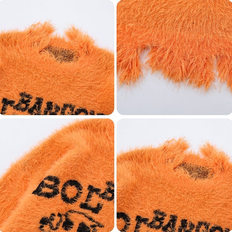 Sneakerhill® Halloween Ripped Mohair Sweater Sneakerhill