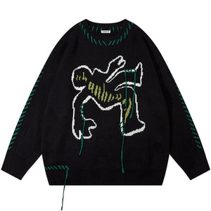 Sneakerhill® Streetwear Graphic Sweater with Tassels - sneakerhillcom