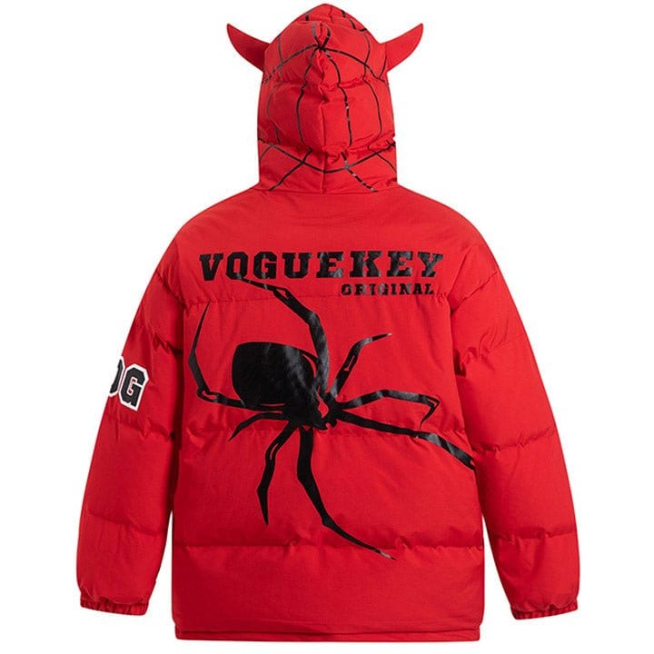 Sneakerhill® Spider Puffer Jacket with Horn - sneakerhillcom