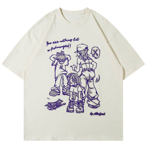 Sneakerhill Trendy T-shirt Cartoon Print - sneakerhillcom