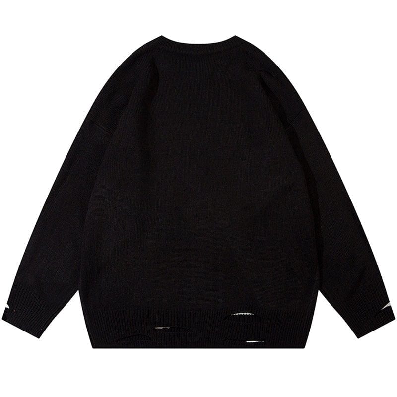 Sneakerhill® Oversize Knit Sweater Star Pattern - sneakerhillcom